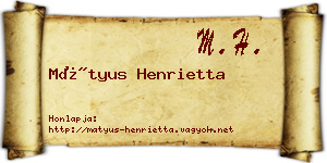 Mátyus Henrietta névjegykártya