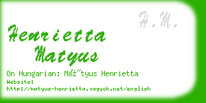 henrietta matyus business card